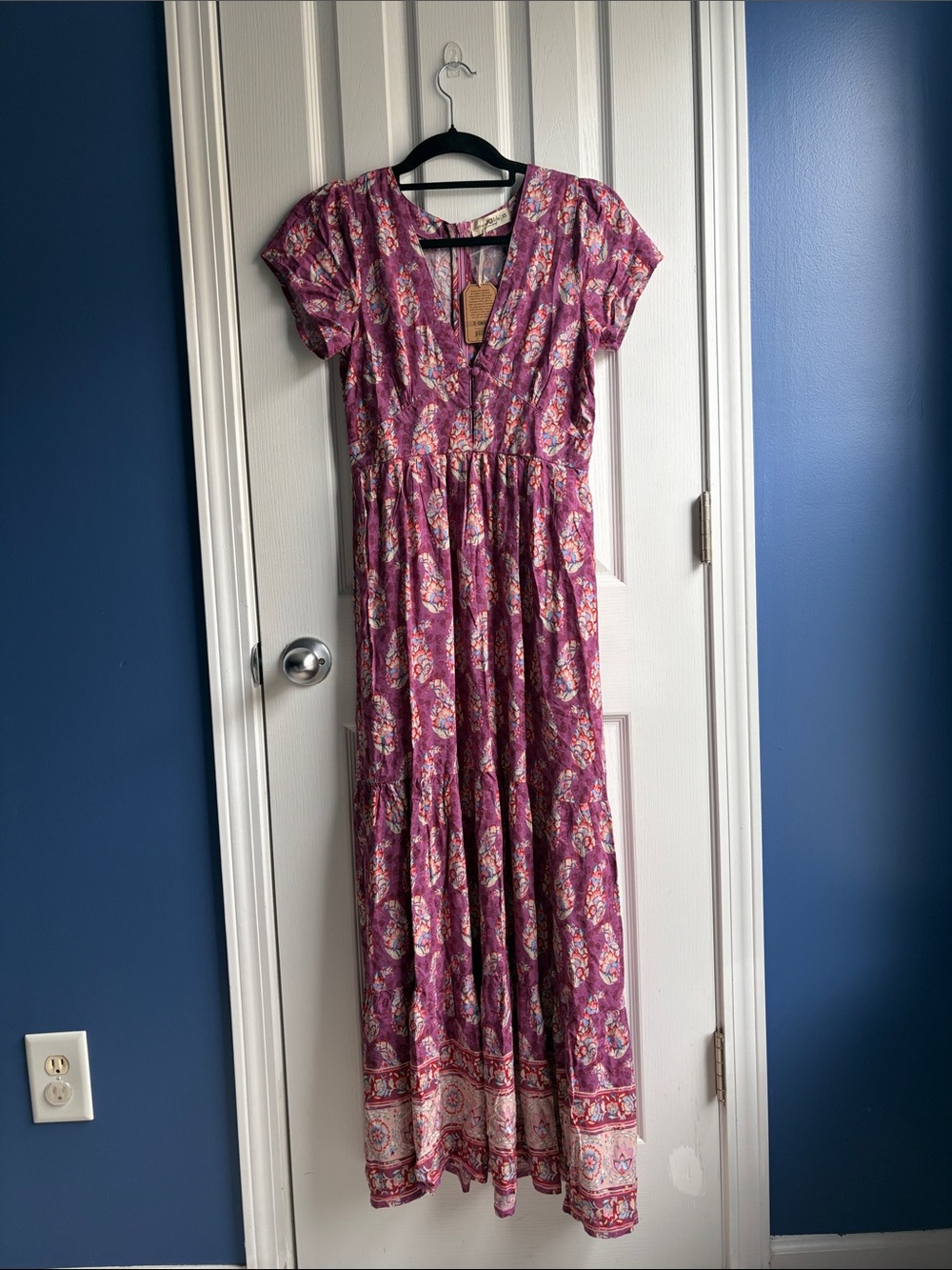 Natural Life Evangeline V-Neck Maxi Dress Size XS Feminine Boho Coastal